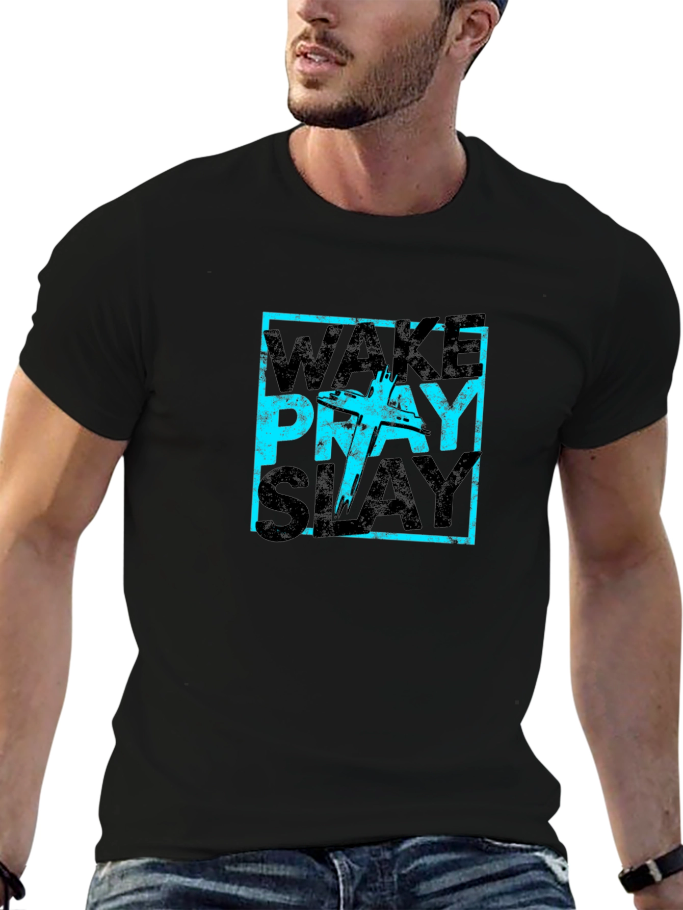 Wake Pray Slay Graphic Tee - Trendy Style