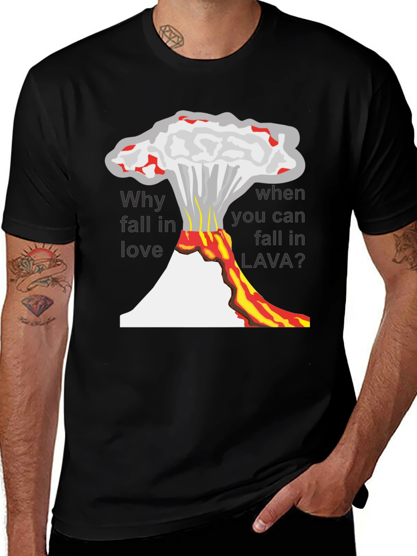 Lava Love Mens T-Shirt - Volcanic Humor Tee