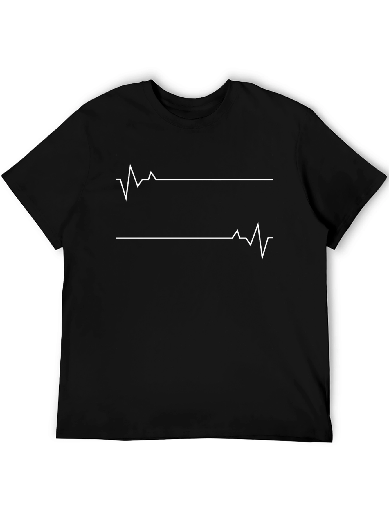 Heartbeat Graphic Tee - Stylish Black Cotton T-Shirt
