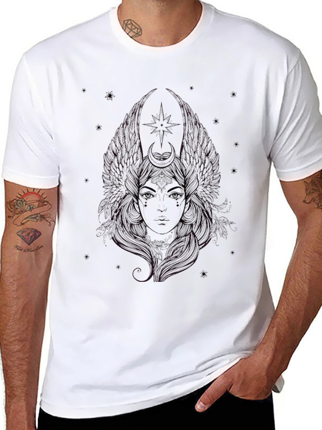 Mystic Goddess Graphic Tee - Black T-Shirt