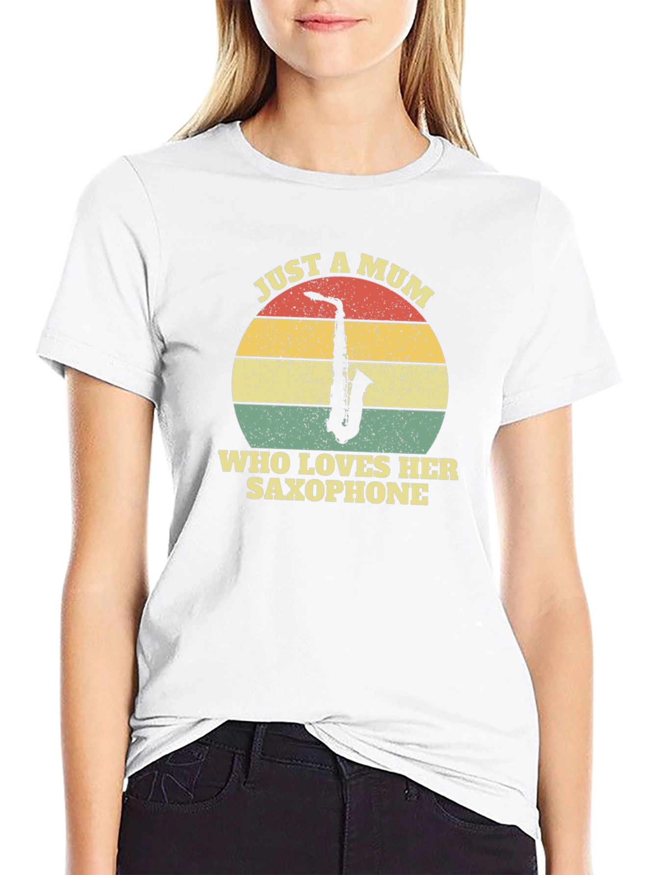 Just A Mum Who Loves Her Saxophone Black T-Shirt