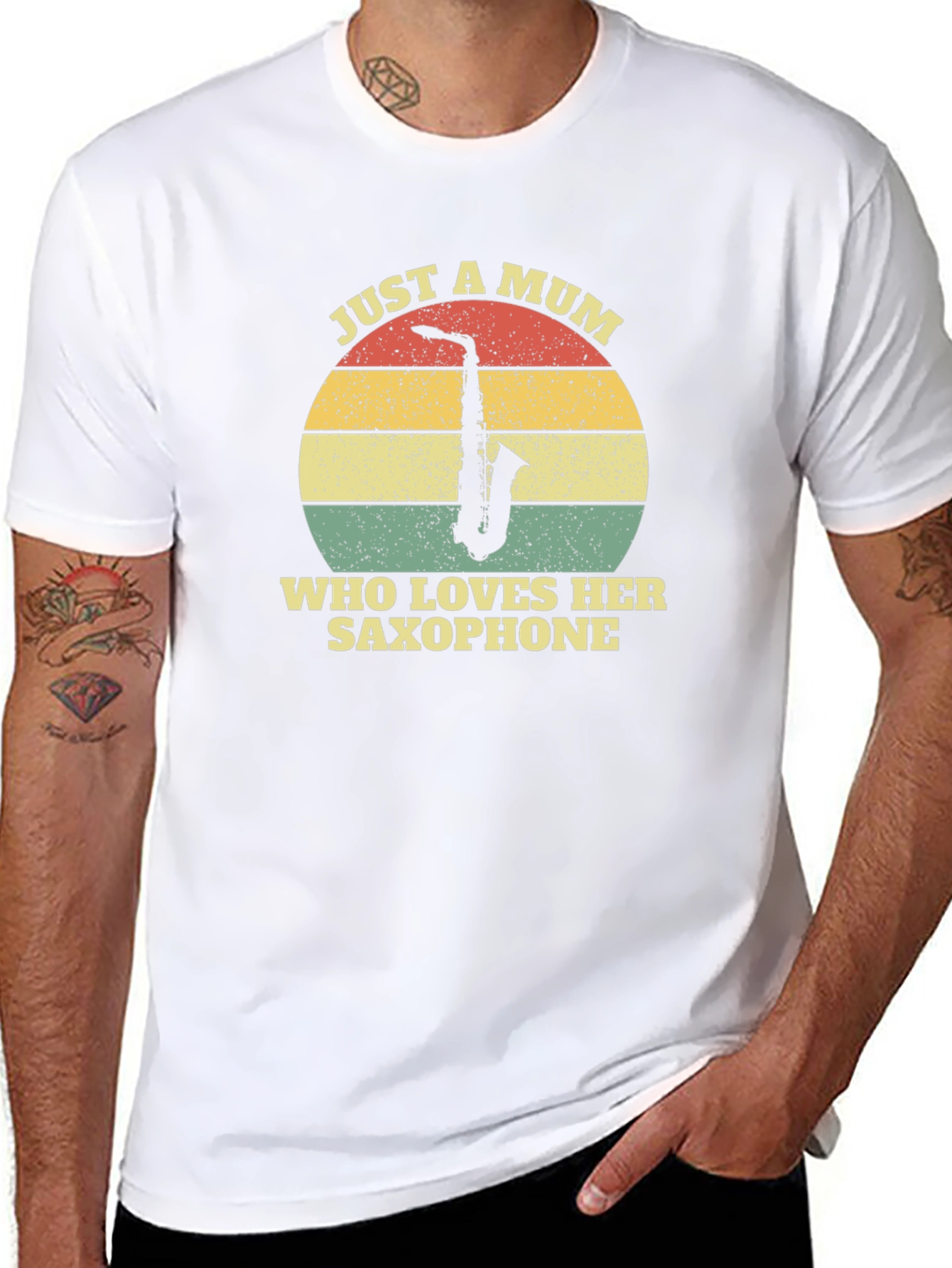 Just A Mum Who Loves Her Saxophone Black T-Shirt