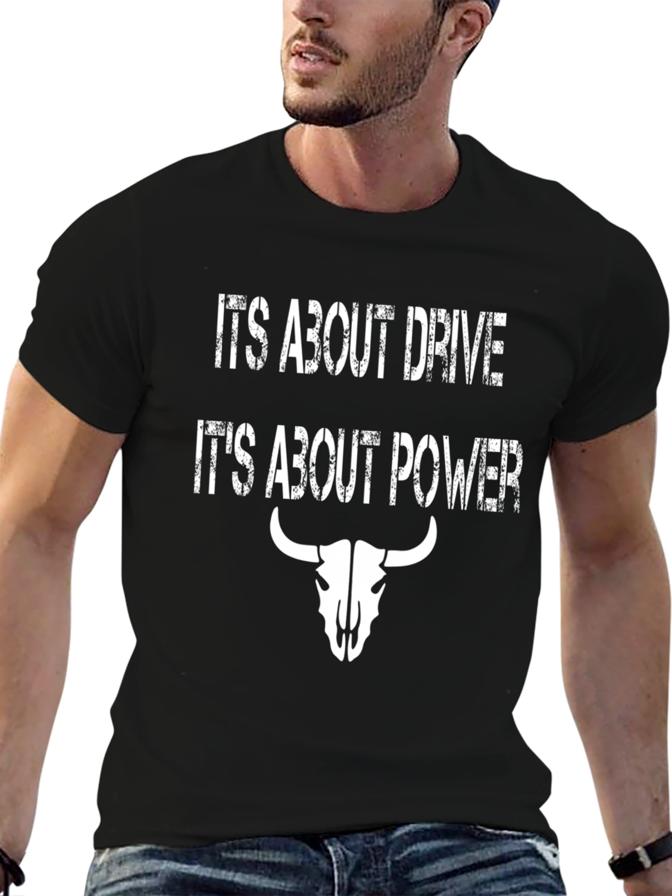 Drive & Power Bull Skull Graphic Tee
