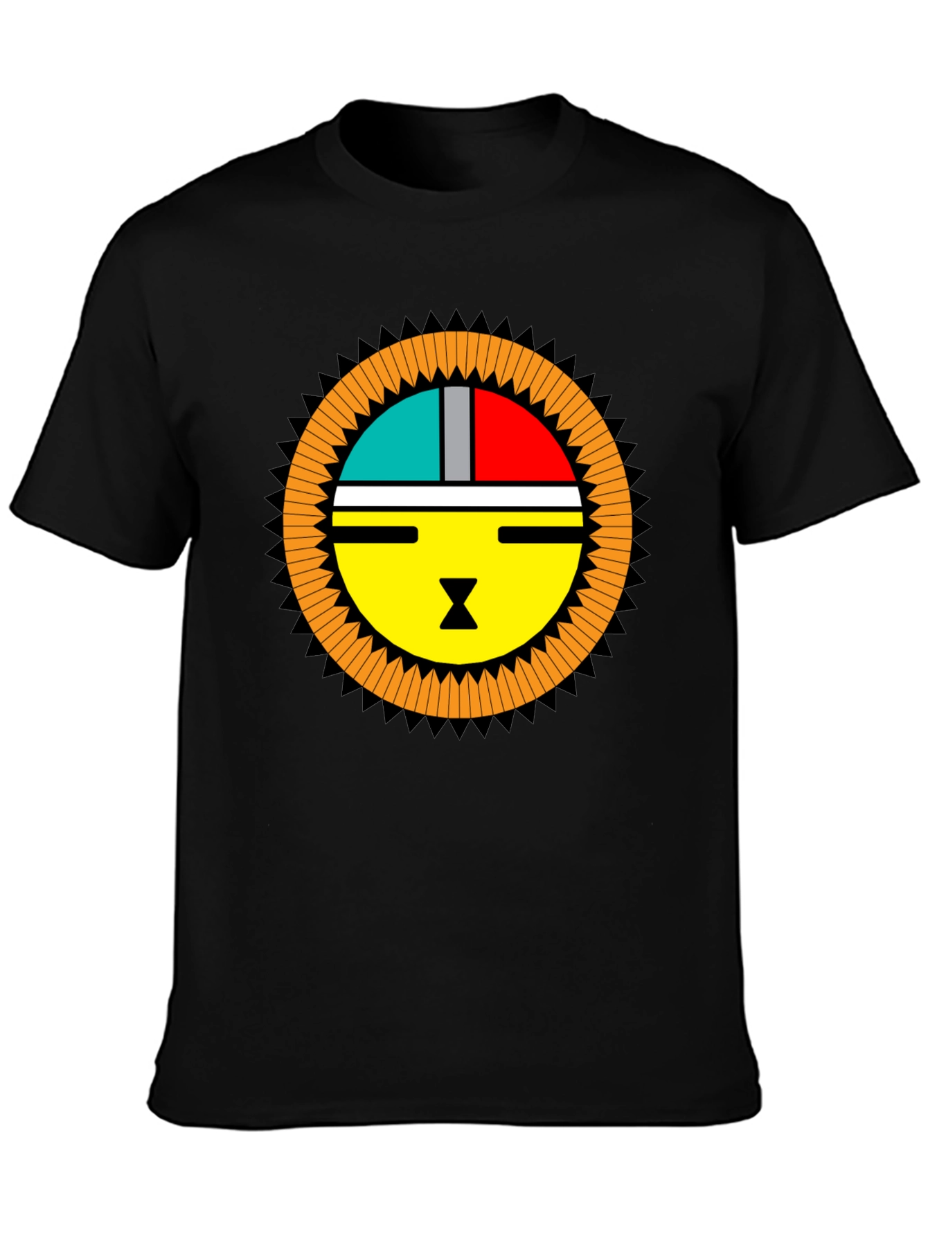 Graphic Tee - Modern Sun Design Black T-Shirt