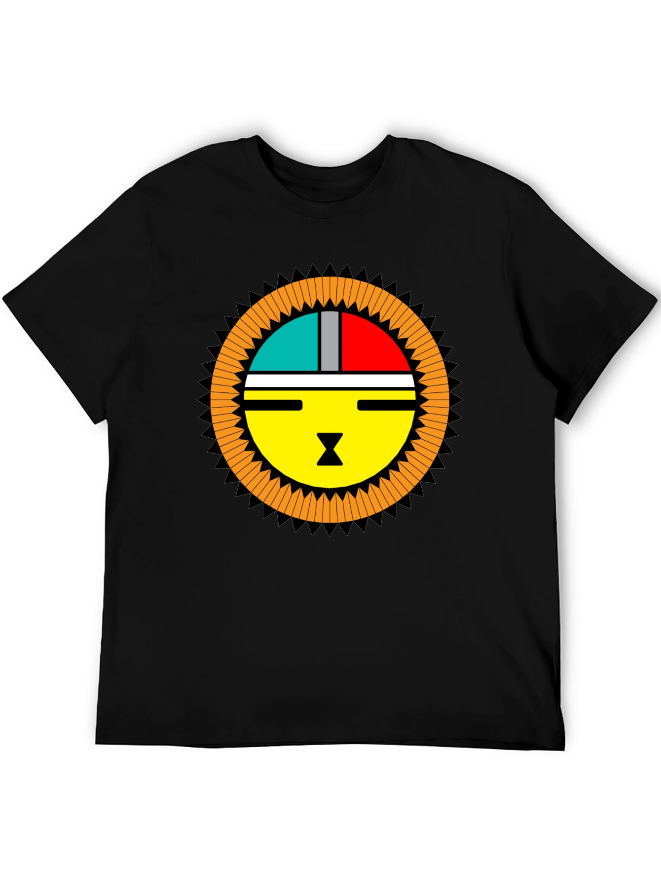 Graphic Tee - Modern Sun Design Black T-Shirt