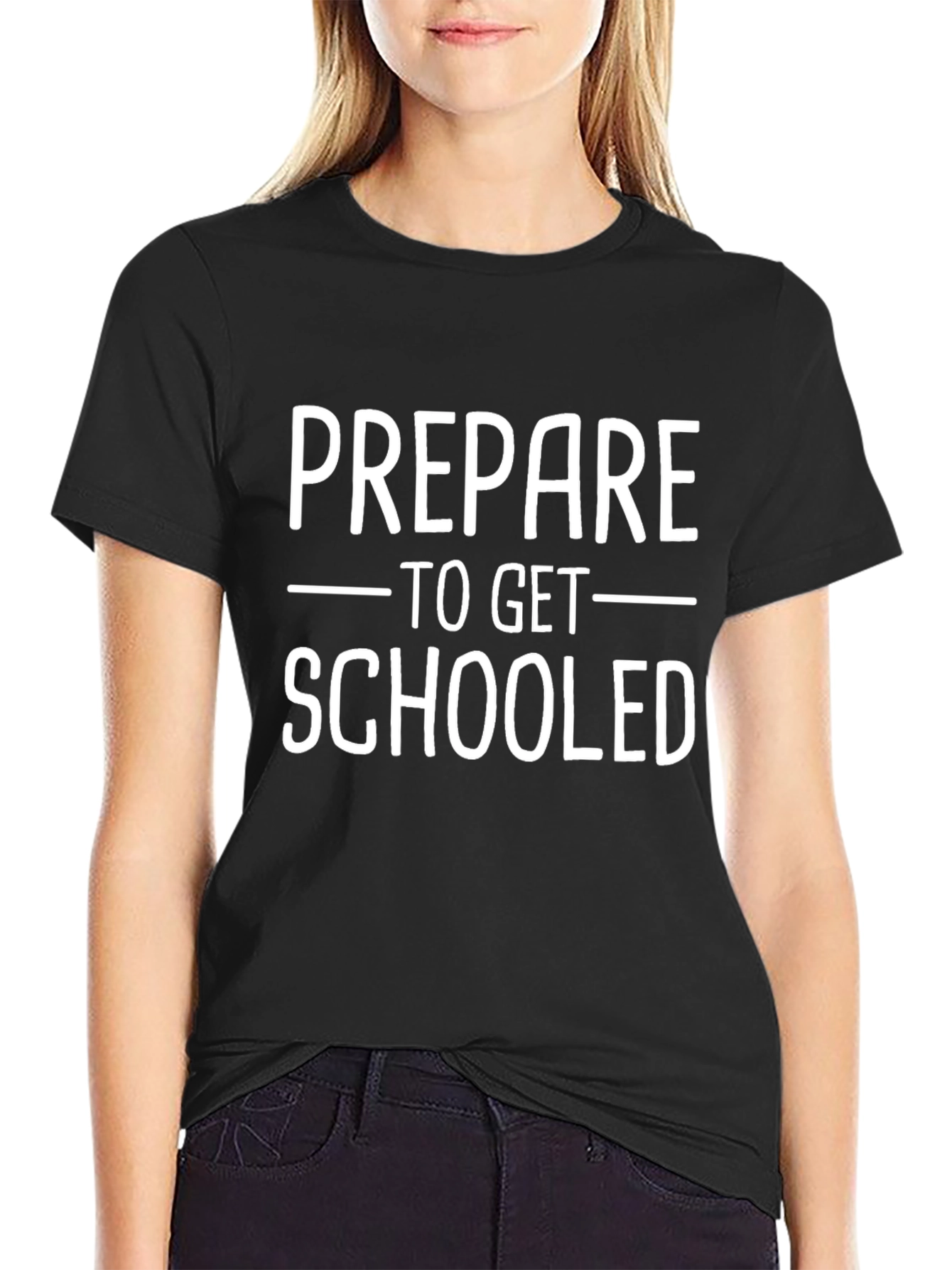 Prepare to Get Schooled Black Graphic Tee
