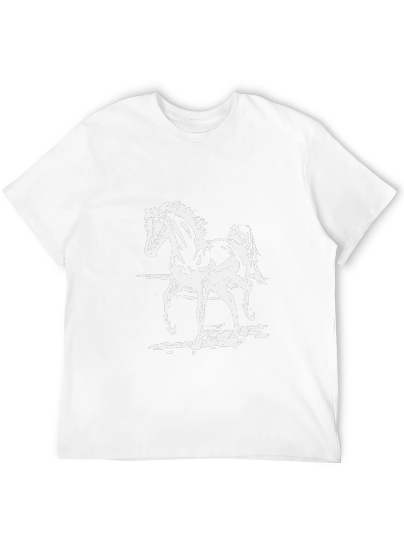 Horse Graphic Tee - Black Cotton T-Shirt
