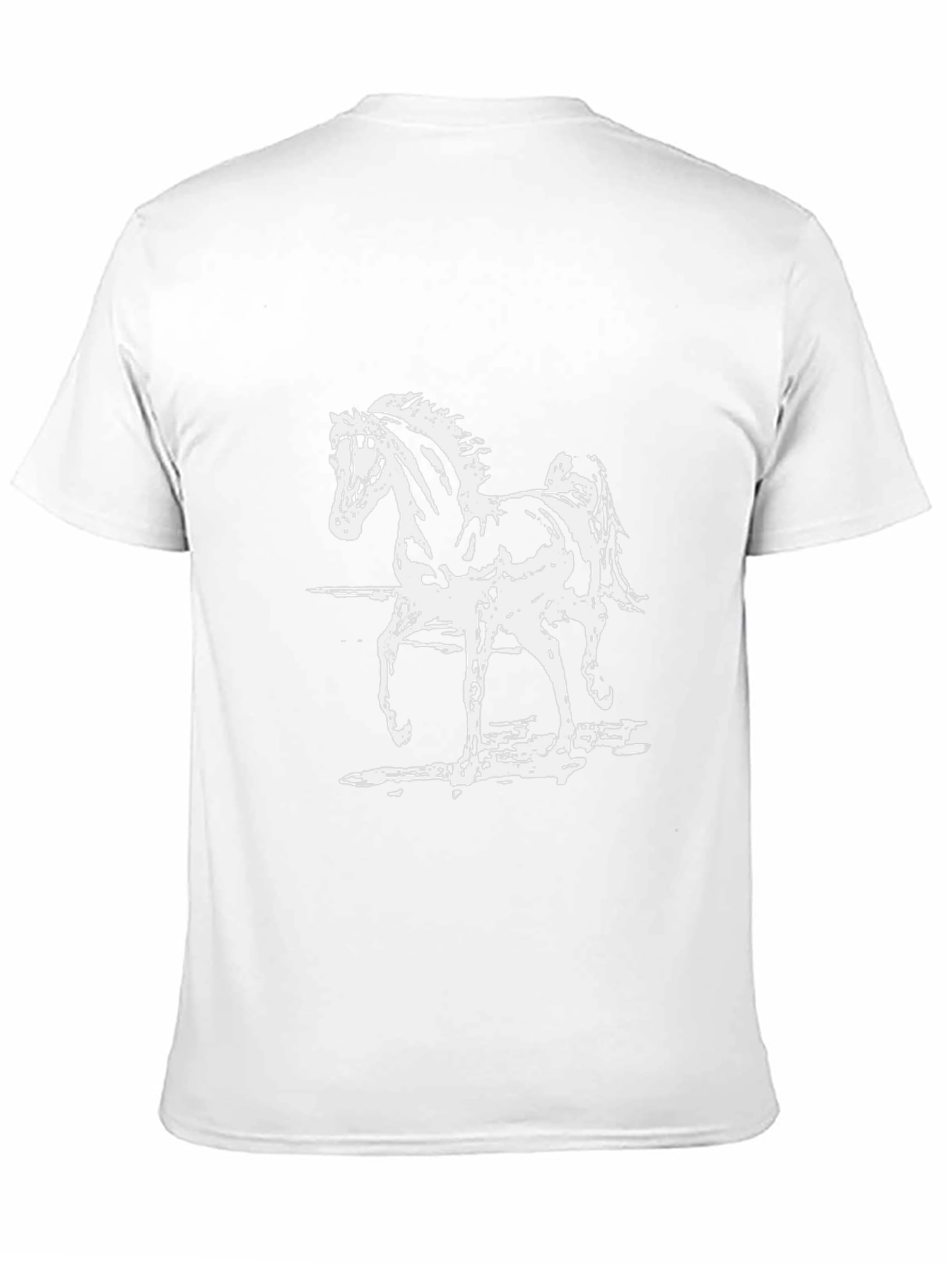 Horse Graphic Tee - Black Cotton T-Shirt