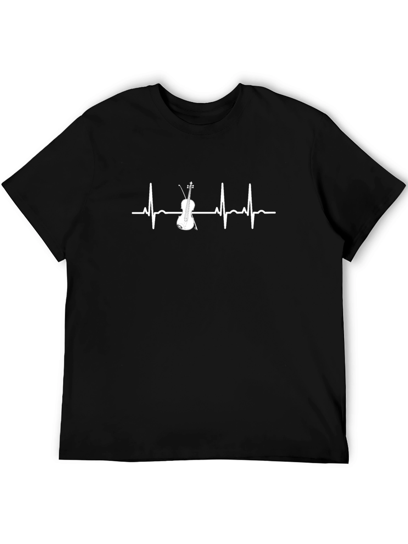 Violin Heartbeat Graphic T-Shirt - Music Lover Tee