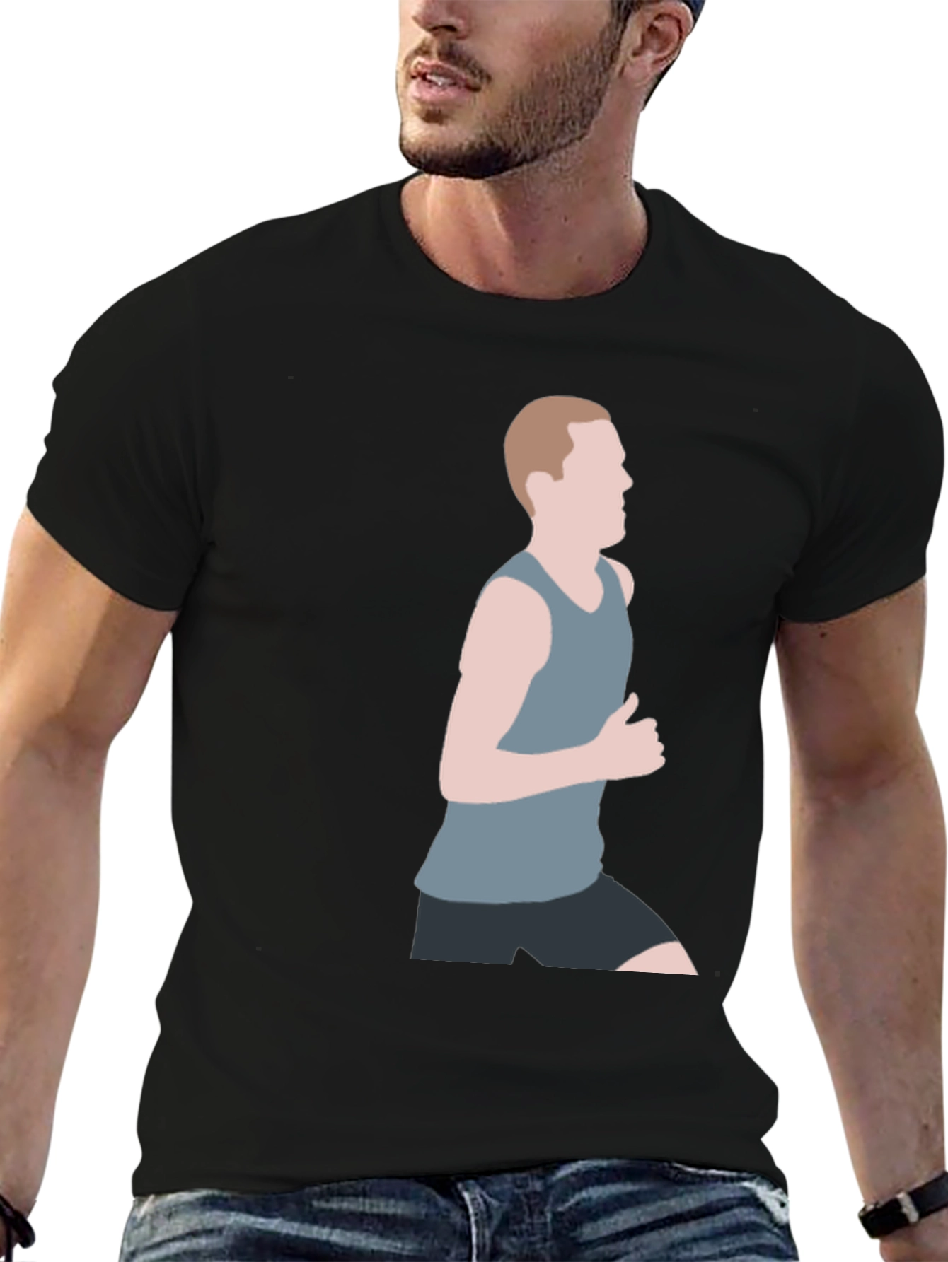 Mens Graphic T-Shirt - Running Silhouette Design