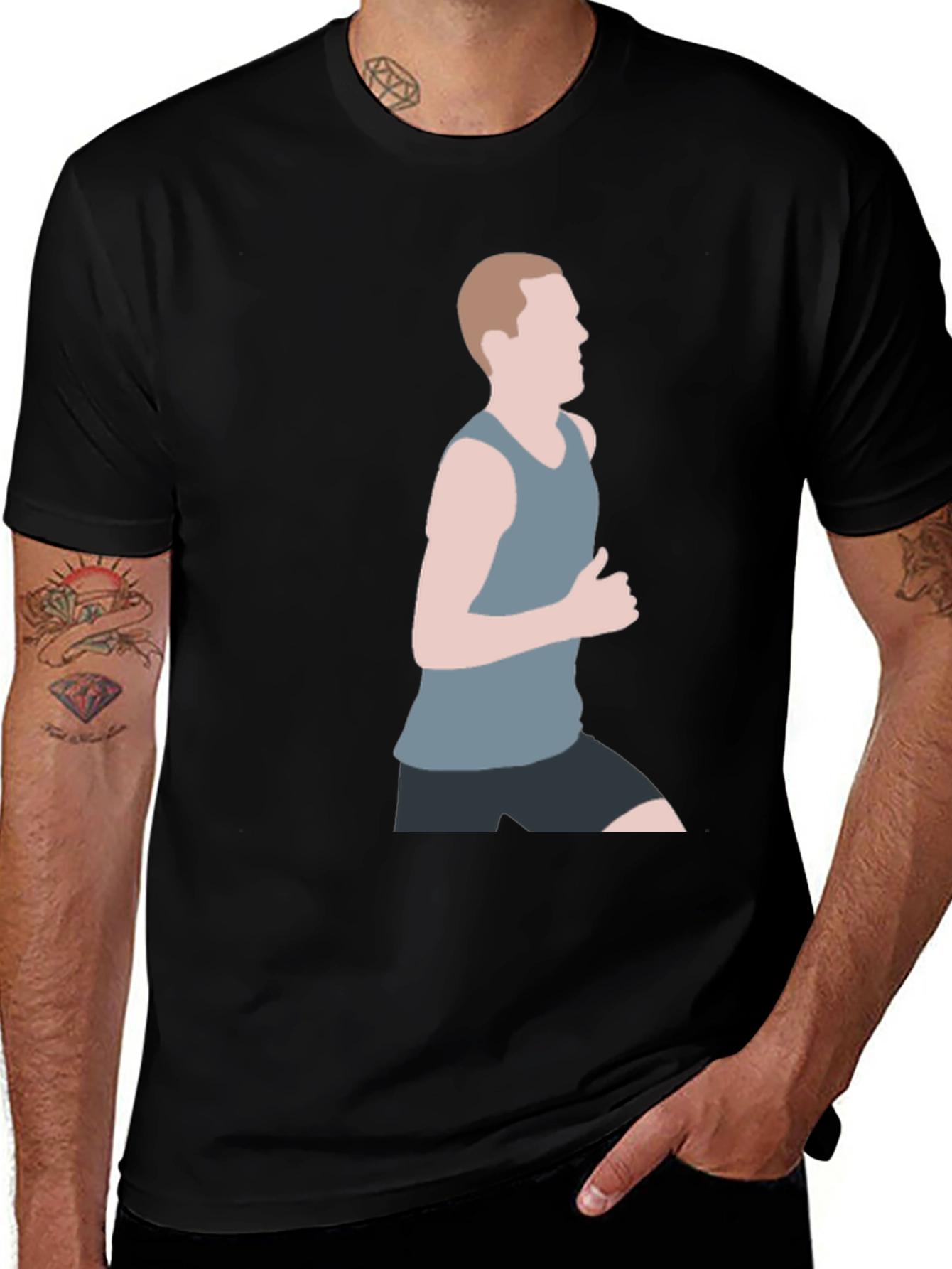 Mens Graphic T-Shirt - Running Silhouette Design