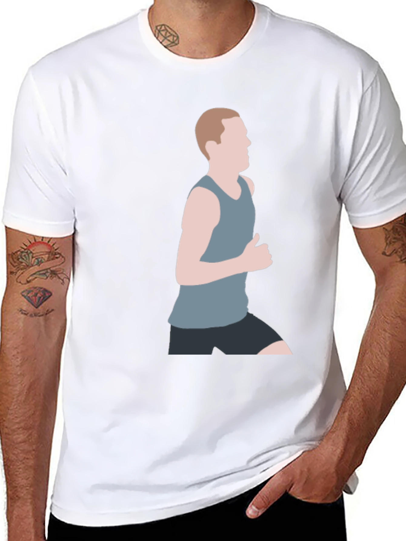Mens Graphic T-Shirt - Running Silhouette Design
