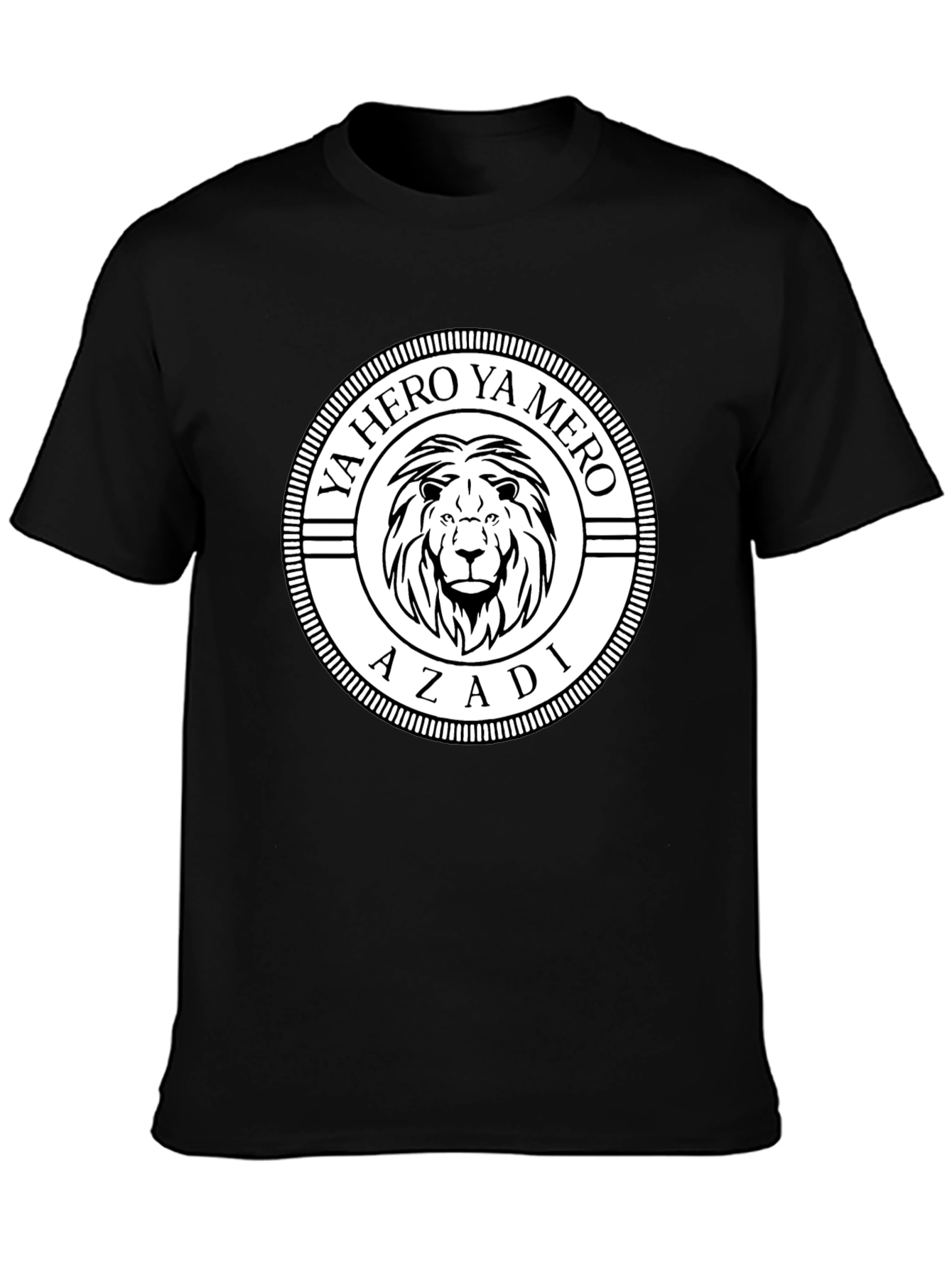 Ya Hero Ya Mero Lion Graphic Black T-Shirt