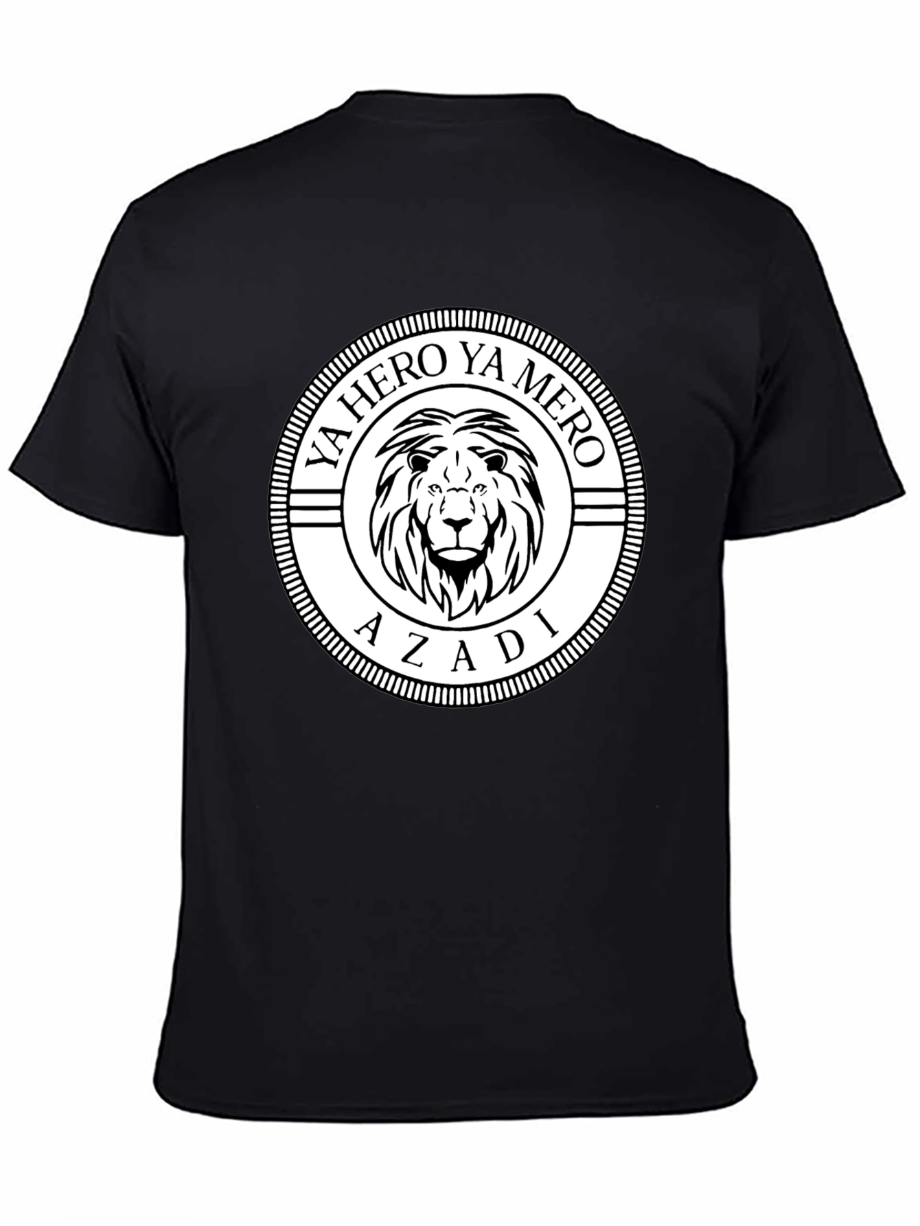 Ya Hero Ya Mero Lion Graphic Black T-Shirt