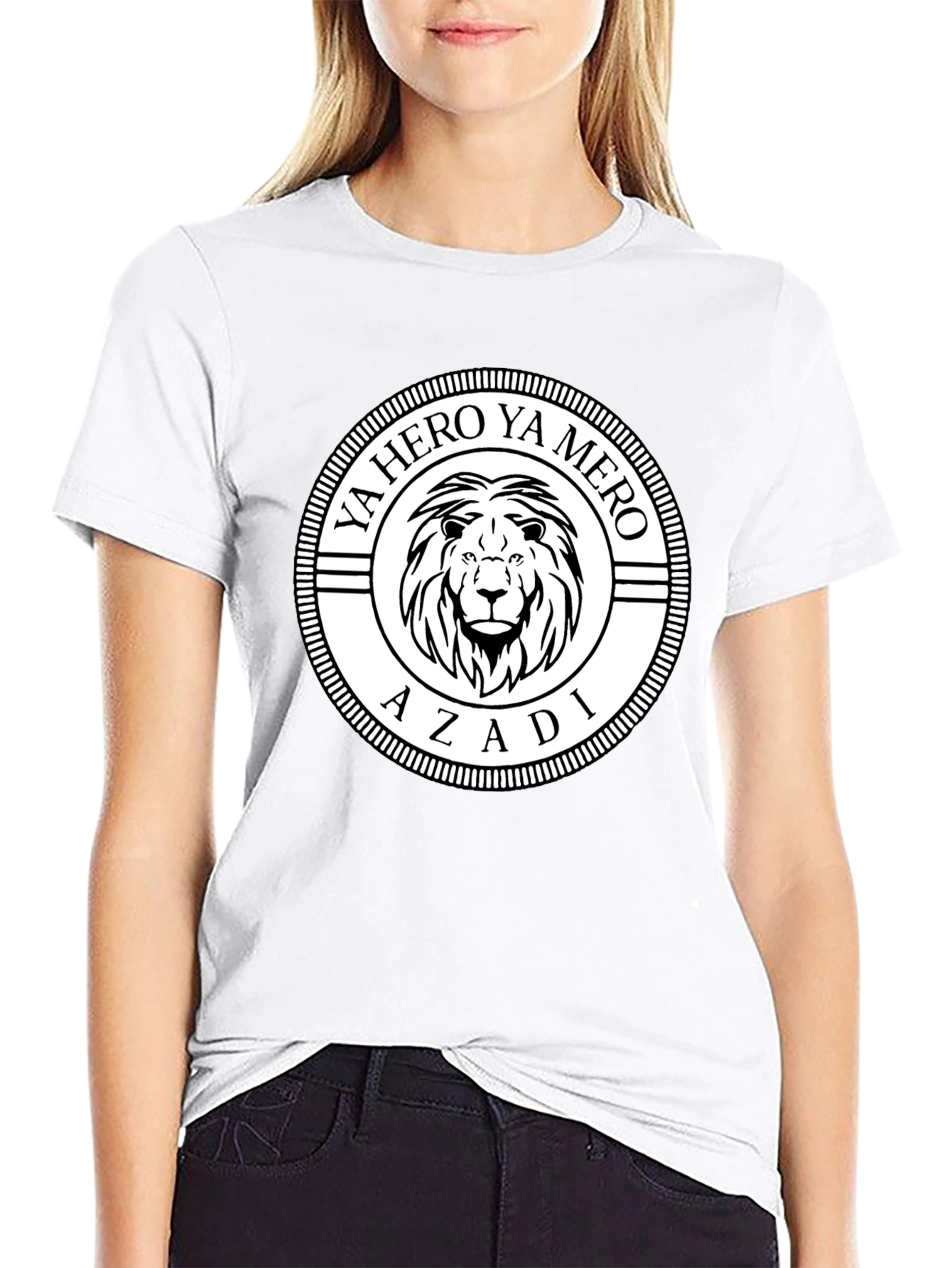 Ya Hero Ya Mero Lion Graphic Black T-Shirt
