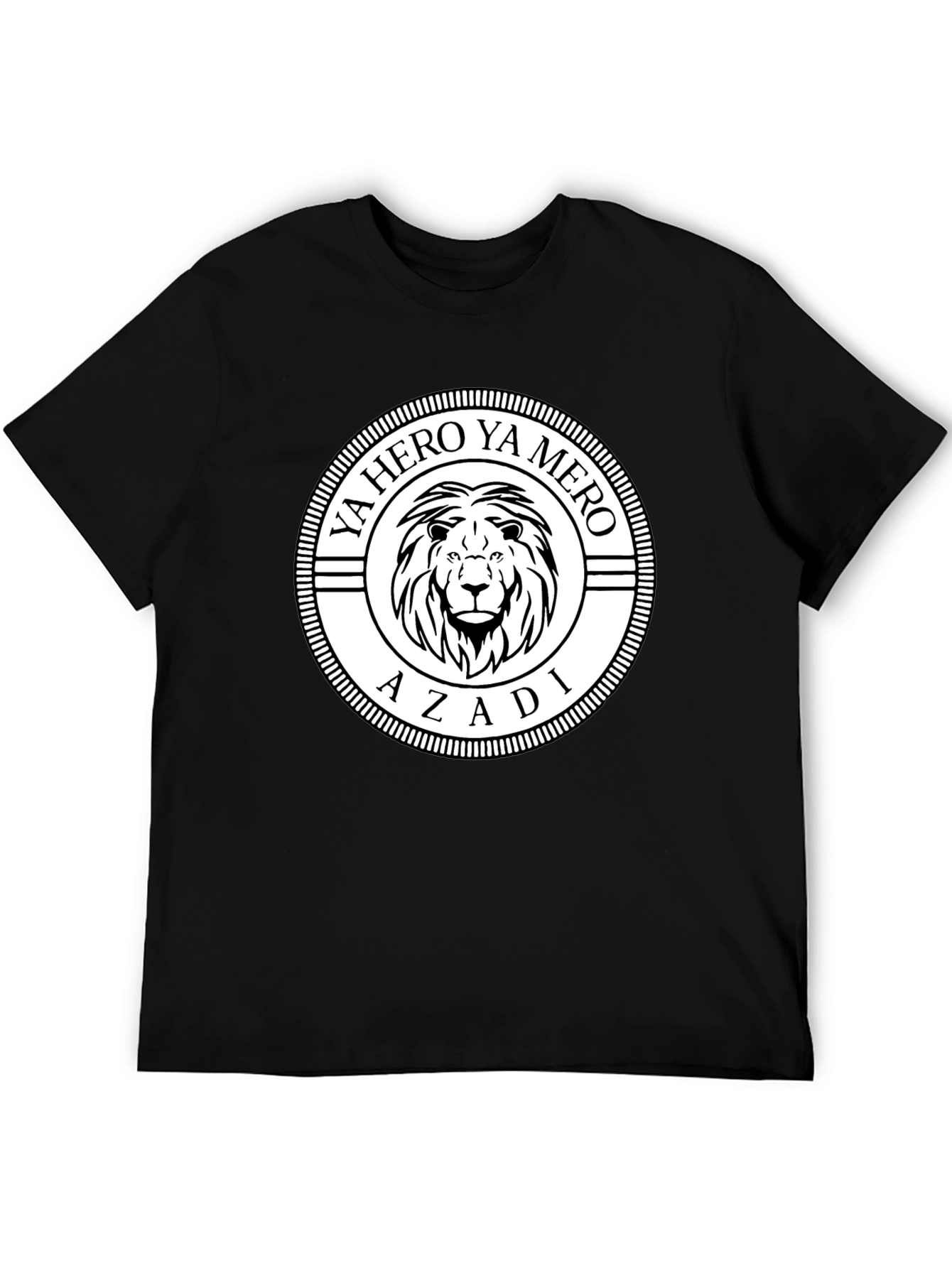 Ya Hero Ya Mero Lion Graphic Black T-Shirt