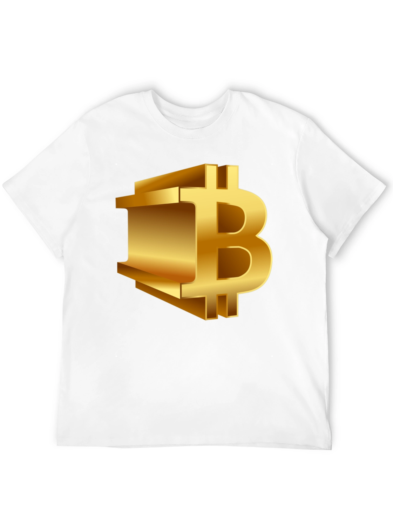Gold Bitcoin Logo Black T-Shirt