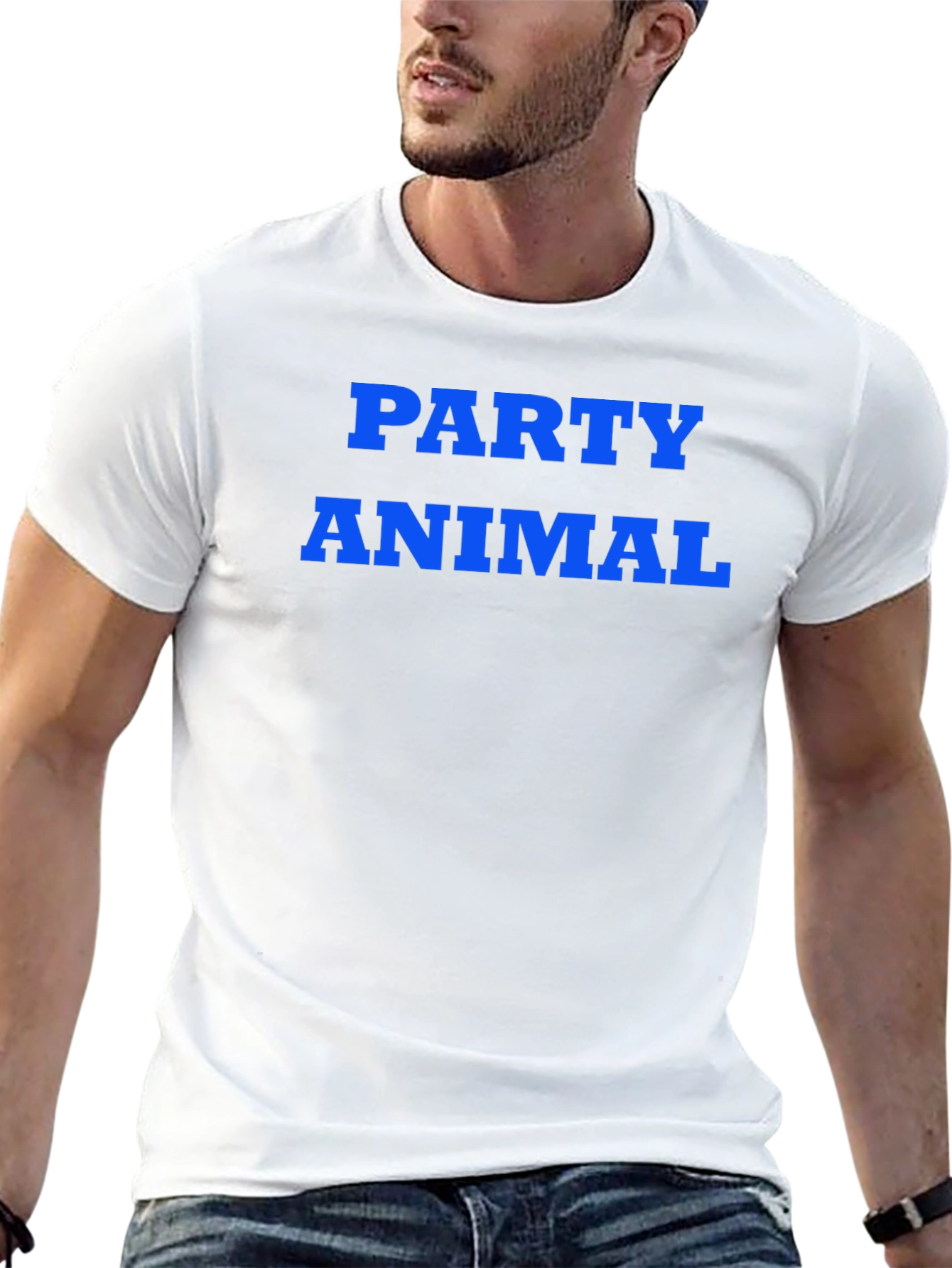 Party Animal Graphic Tee - Bold Blue Text