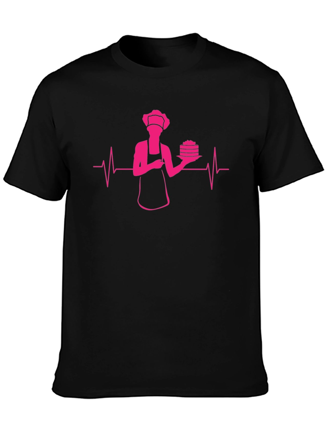Chef Heartbeat Graphic T-Shirt - Black