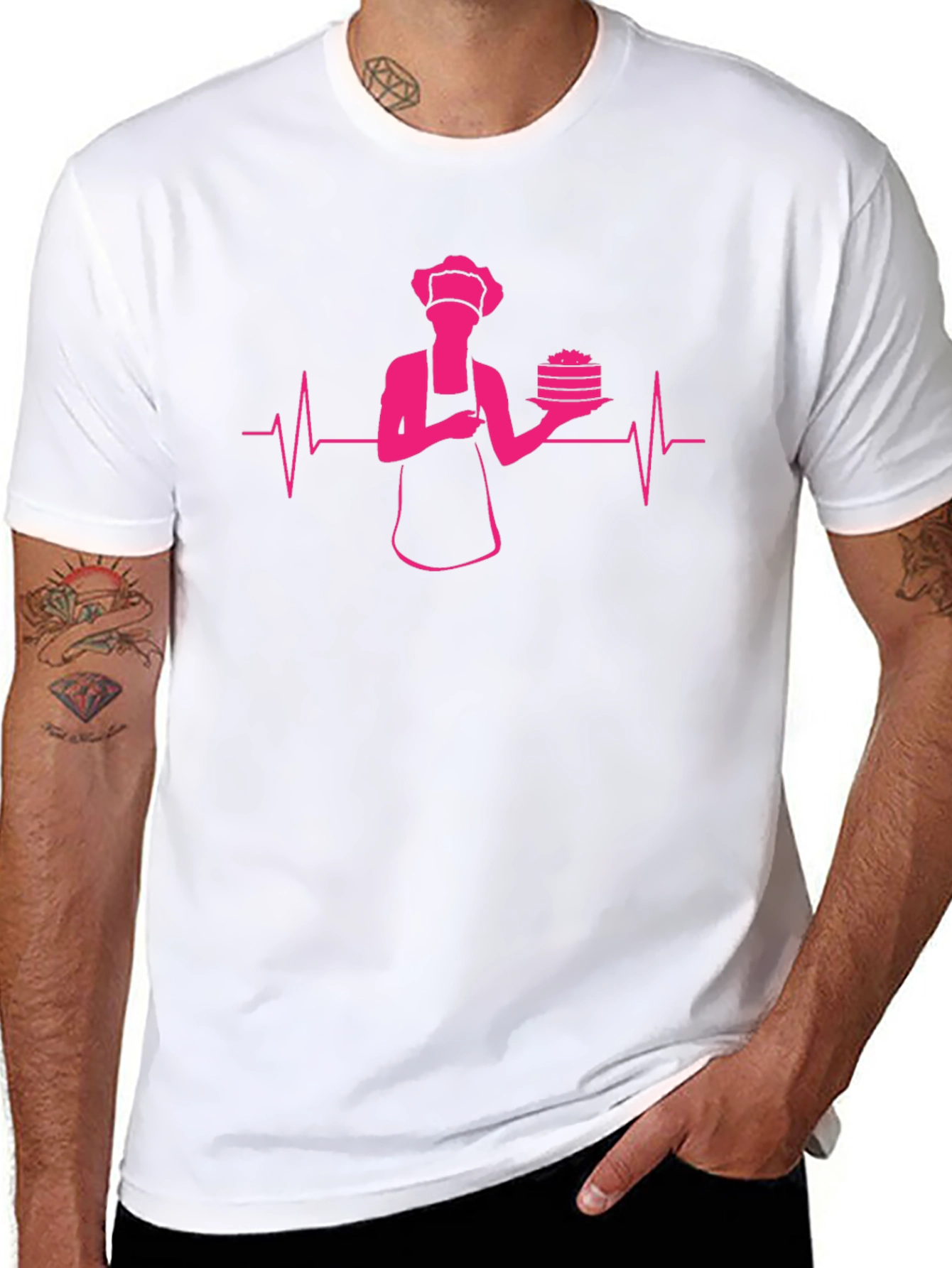 Chef Heartbeat Graphic T-Shirt - Black