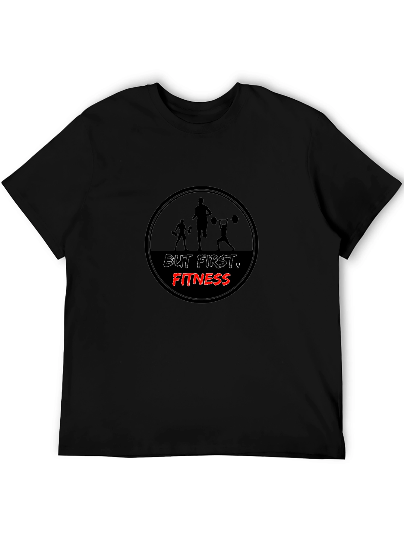 But First Fitness Black Graphic Tee