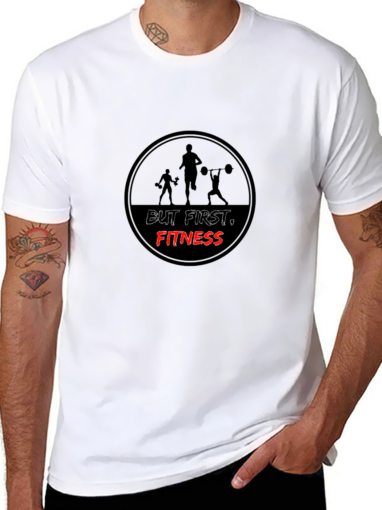 But First Fitness Black Graphic Tee