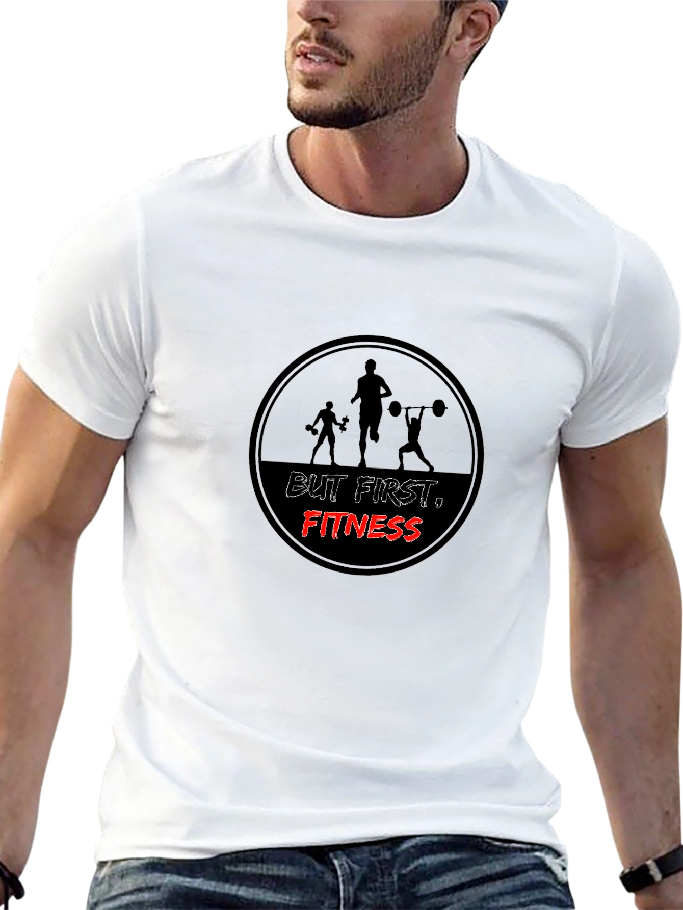 But First Fitness Black Graphic Tee