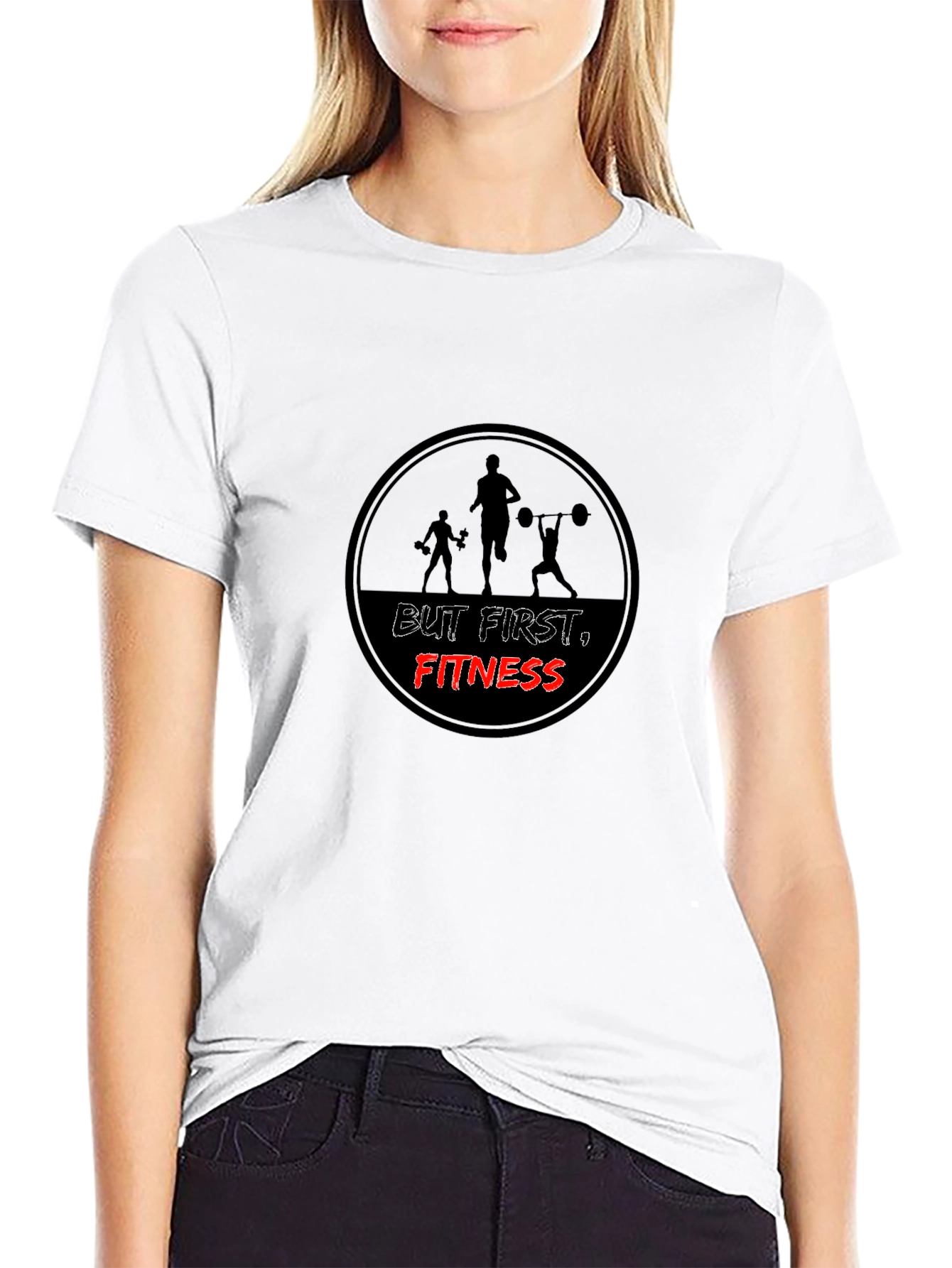 But First Fitness Black Graphic Tee