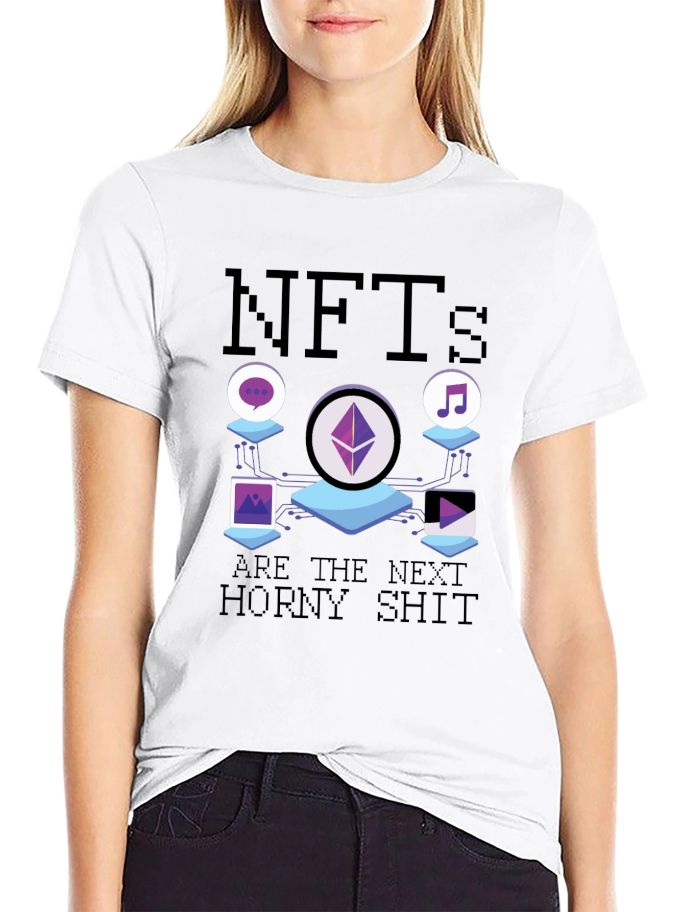 NFTs Next Horny Shit T-Shirt - Black