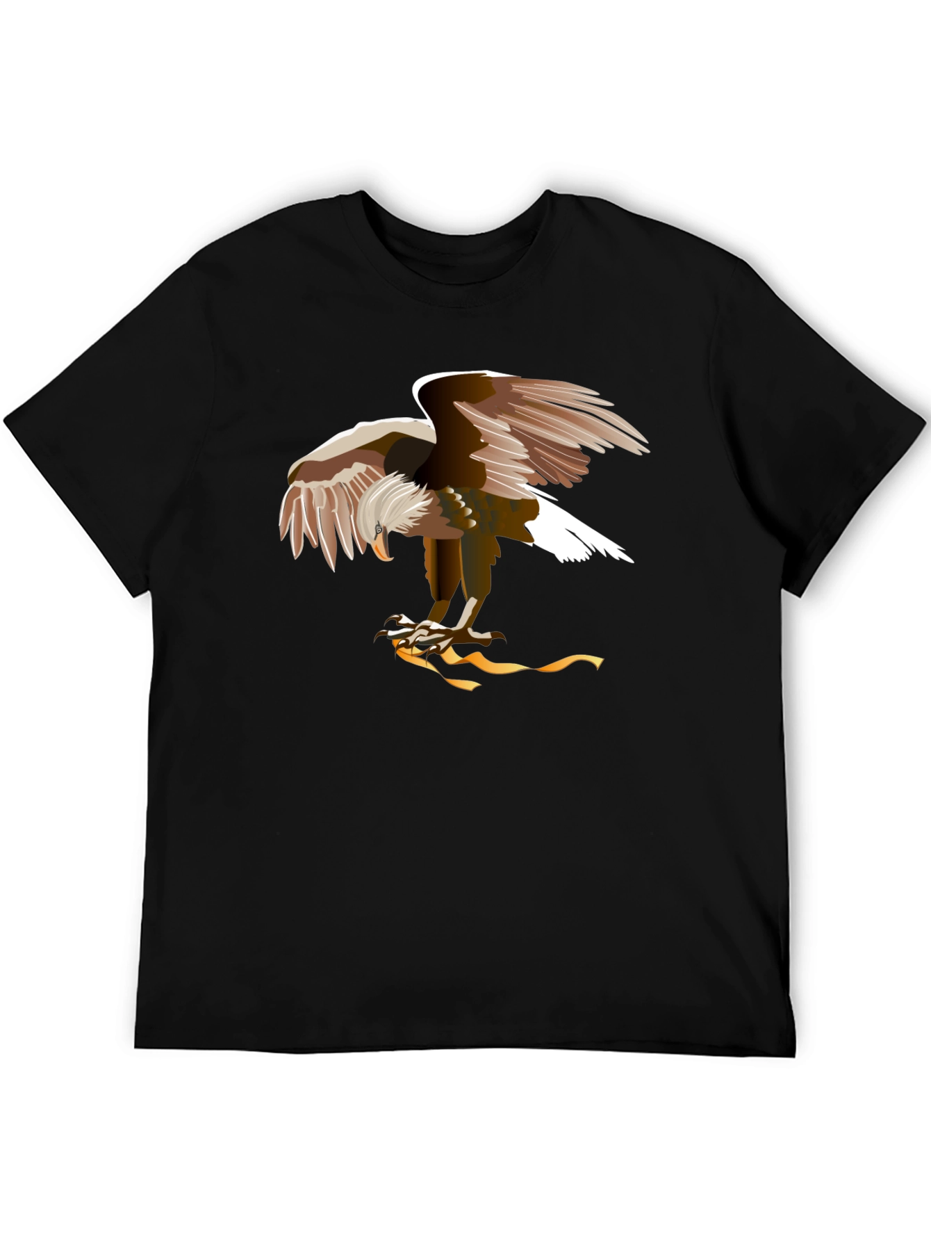 Eagle Graphic Tee - Black Cotton T-Shirt