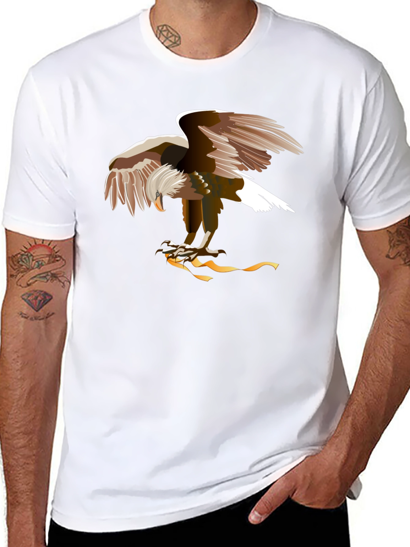 Eagle Graphic Tee - Black Cotton T-Shirt