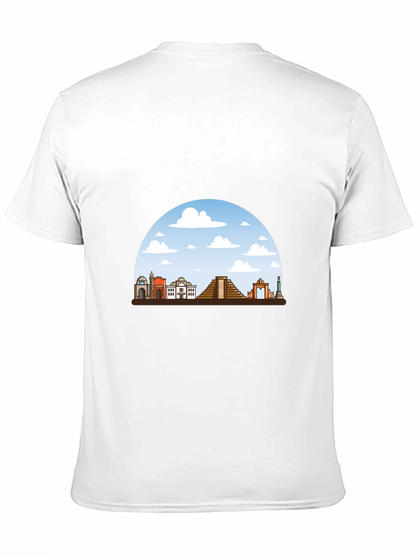 Mens Black T-Shirt with Landmark Graphic