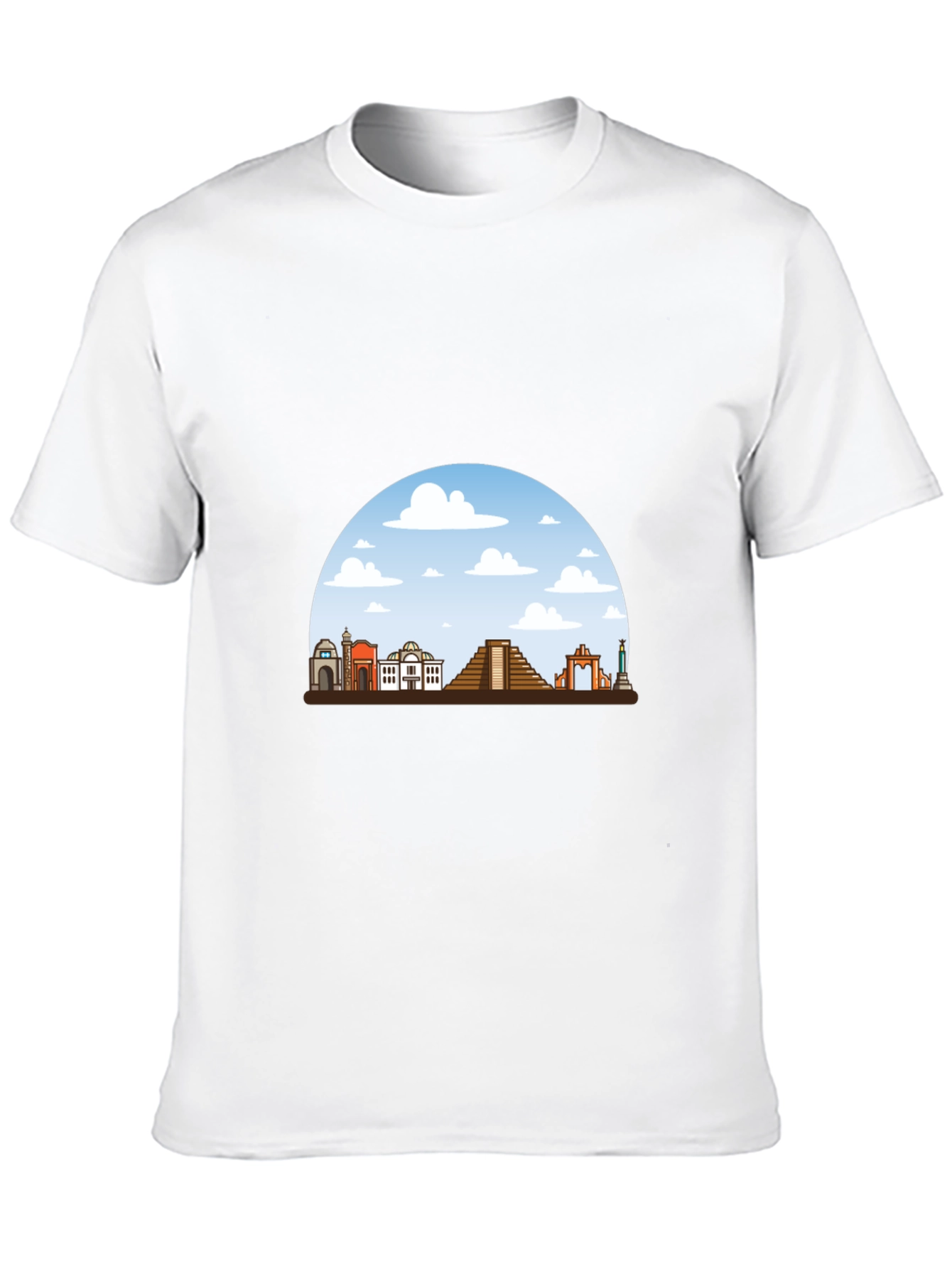Mens Black T-Shirt with Landmark Graphic