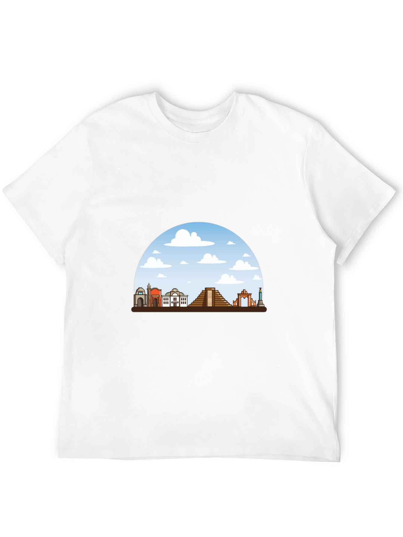 Mens Black T-Shirt with Landmark Graphic