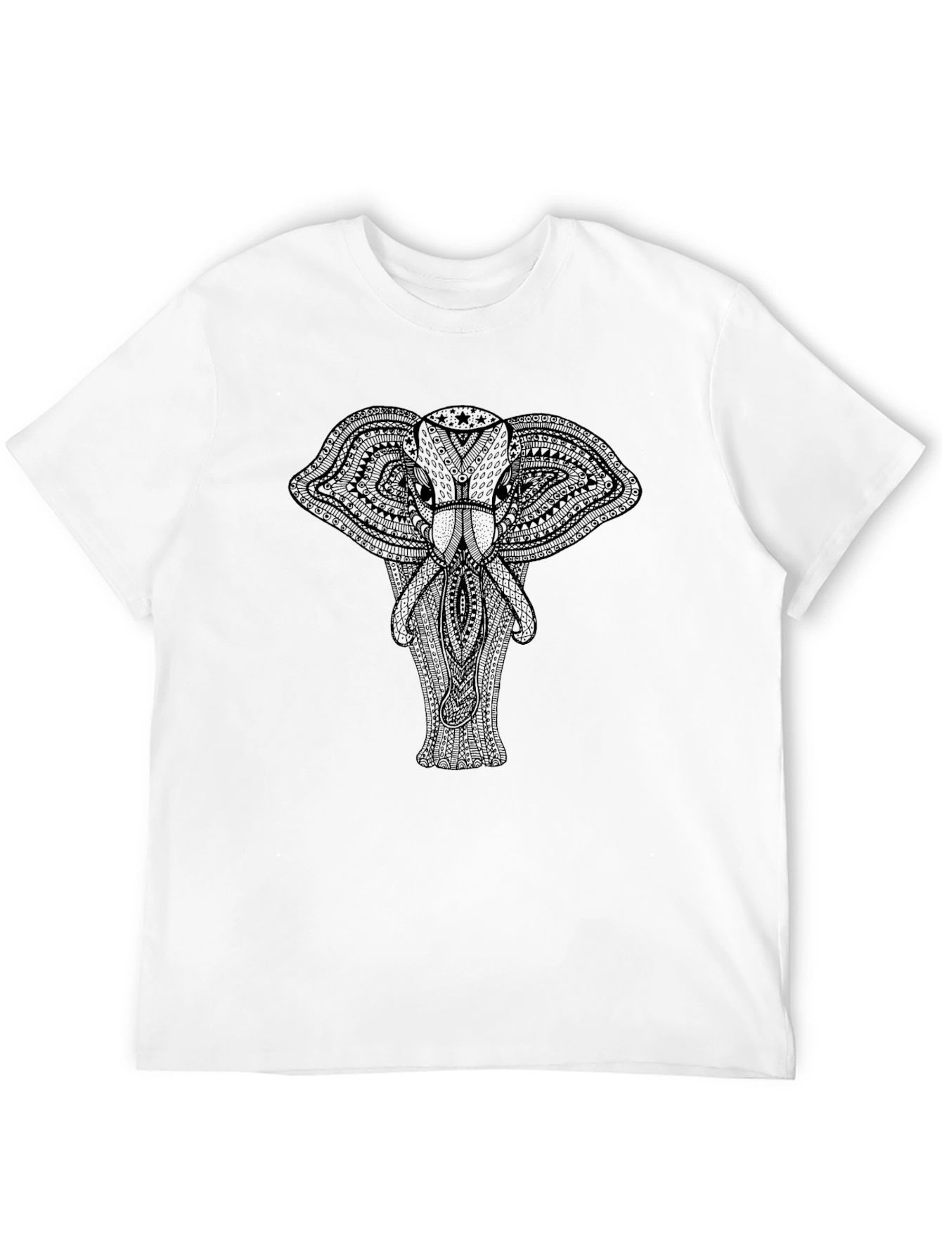 Elephant Mandala Graphic T-Shirt - Stylish Black Tee