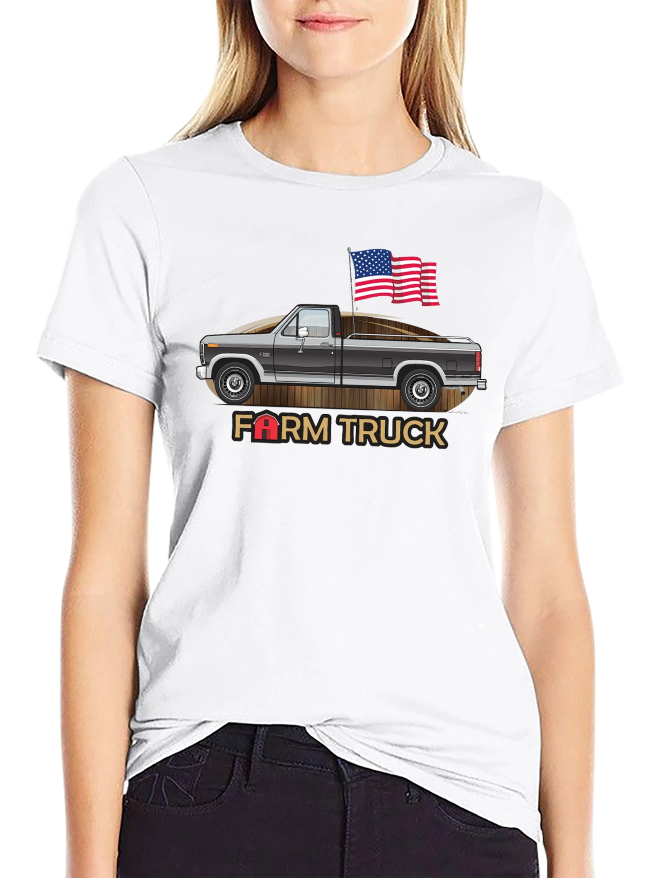 Farm Truck American Flag Graphic Tee