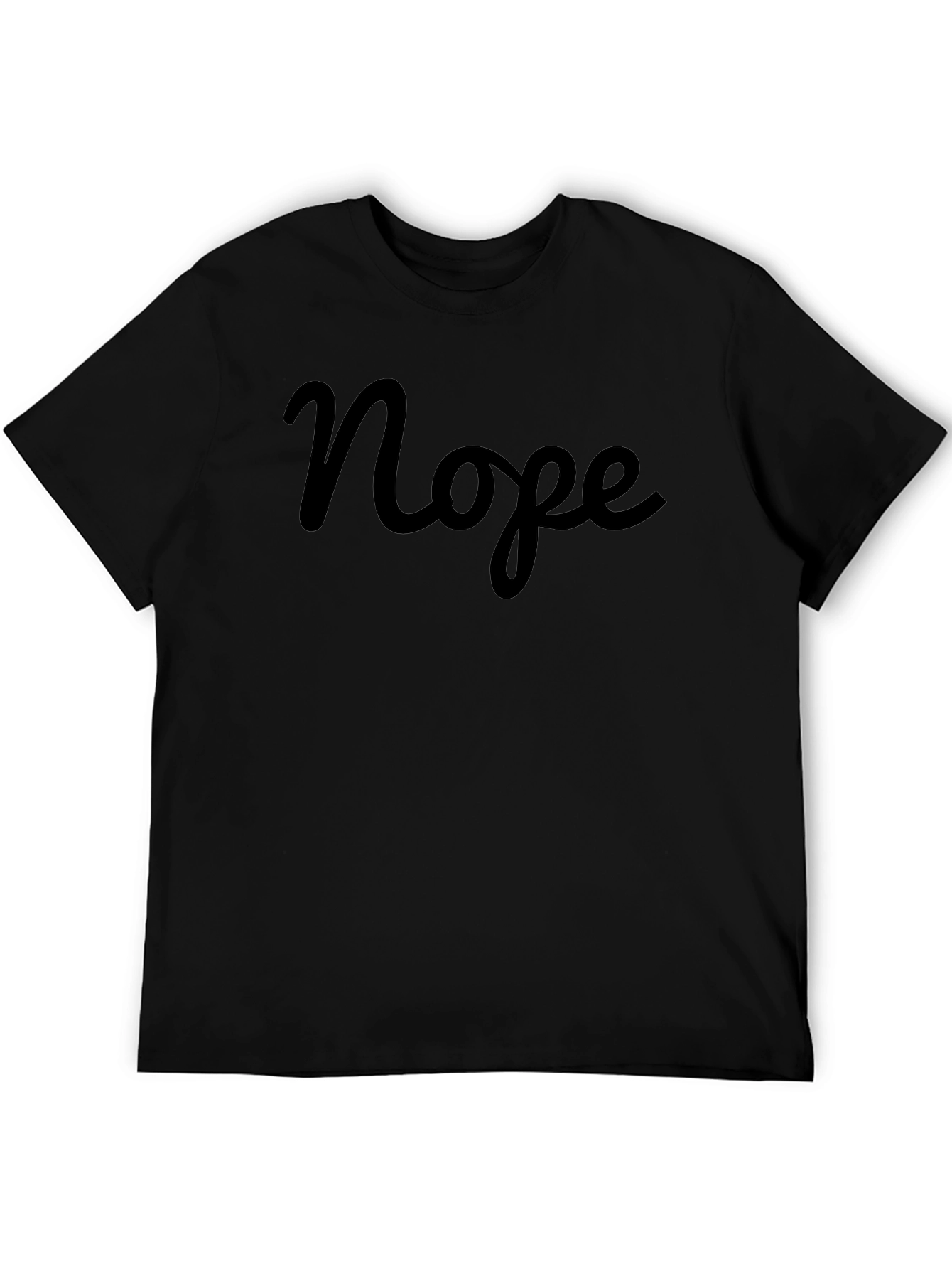 Nope Graphic T-Shirt - Casual Crew Neck Tee