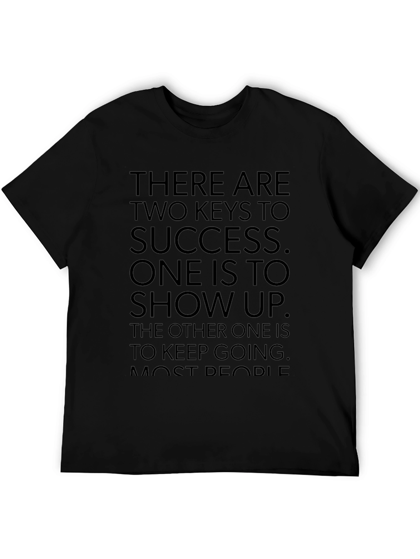 Motivational Black T-Shirt - Keys to Success
