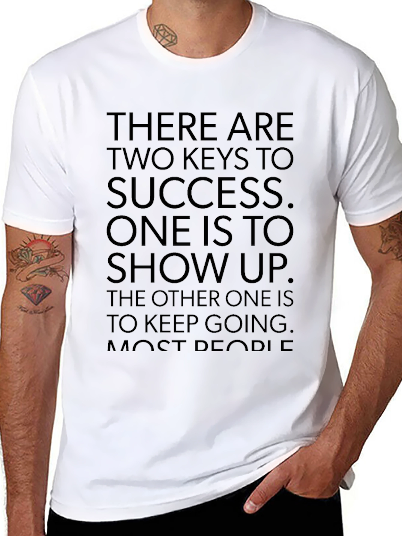 Motivational Black T-Shirt - Keys to Success