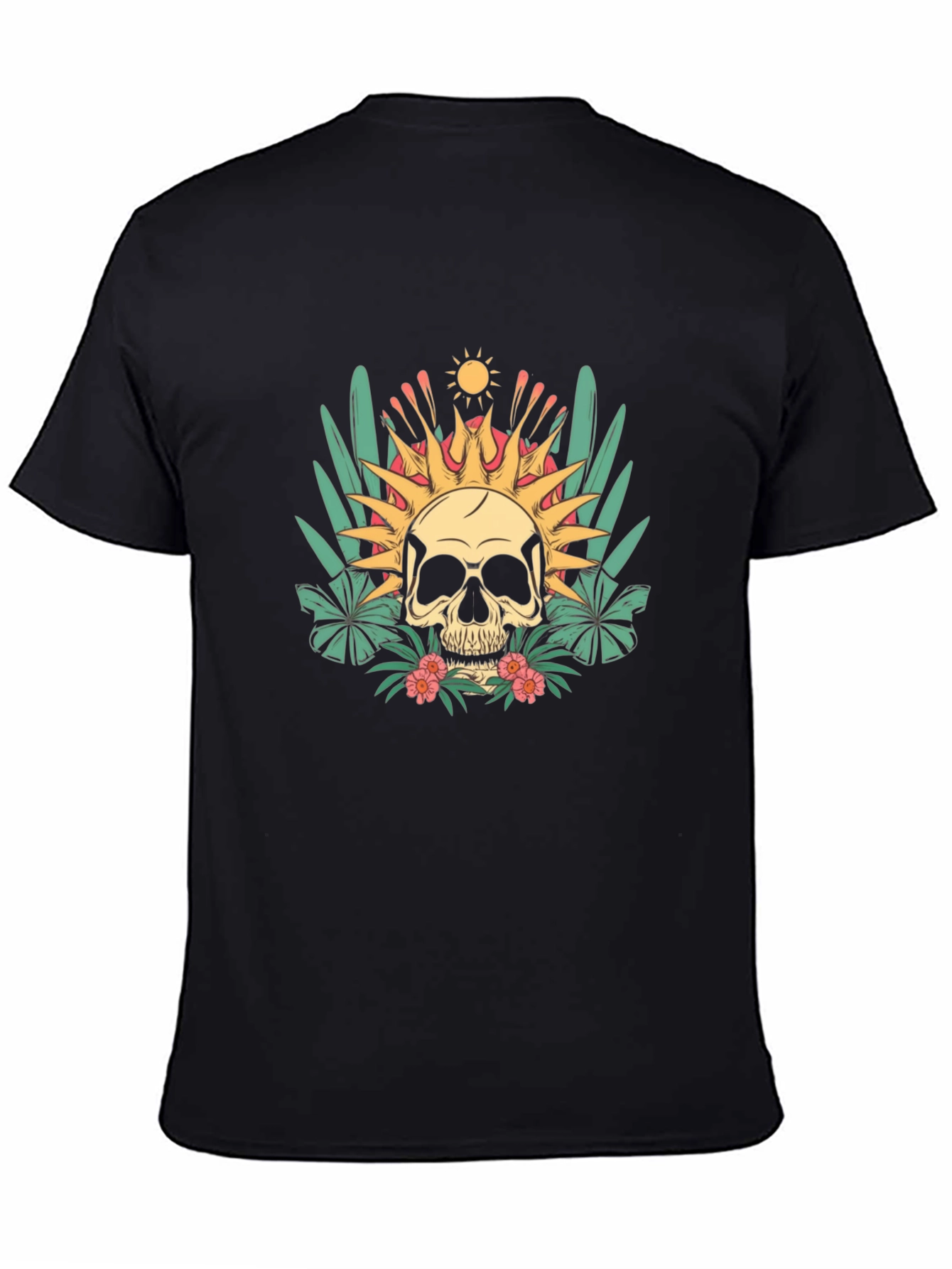 Tropical Skull Graphic T-Shirt