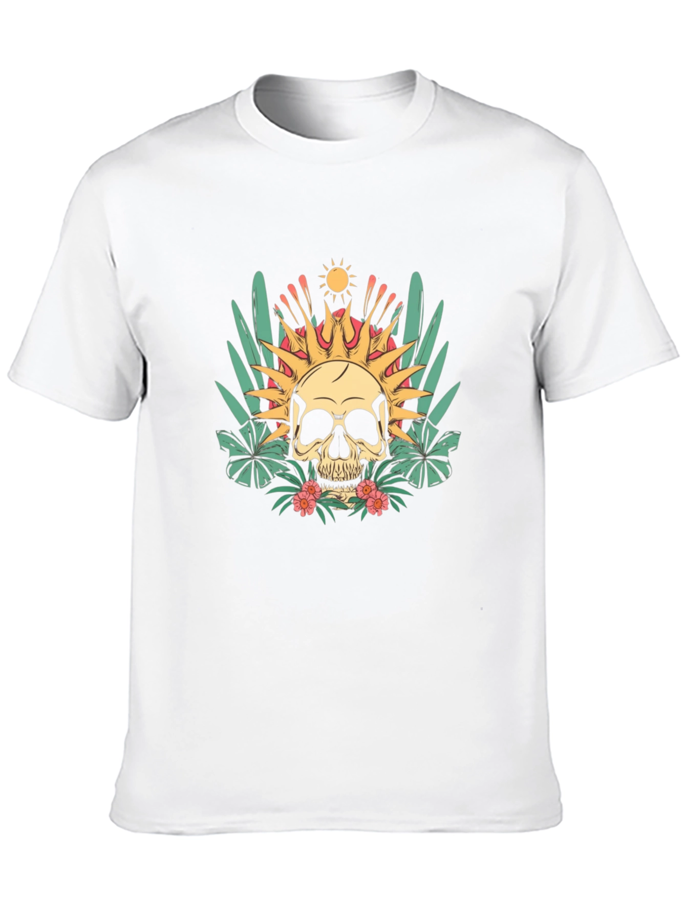 Tropical Skull Graphic T-Shirt