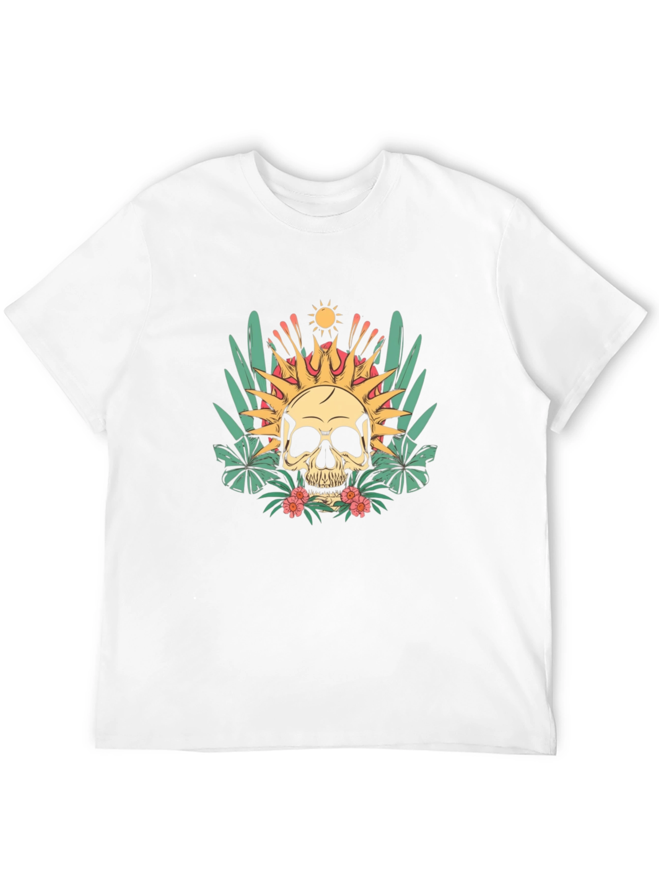 Tropical Skull Graphic T-Shirt