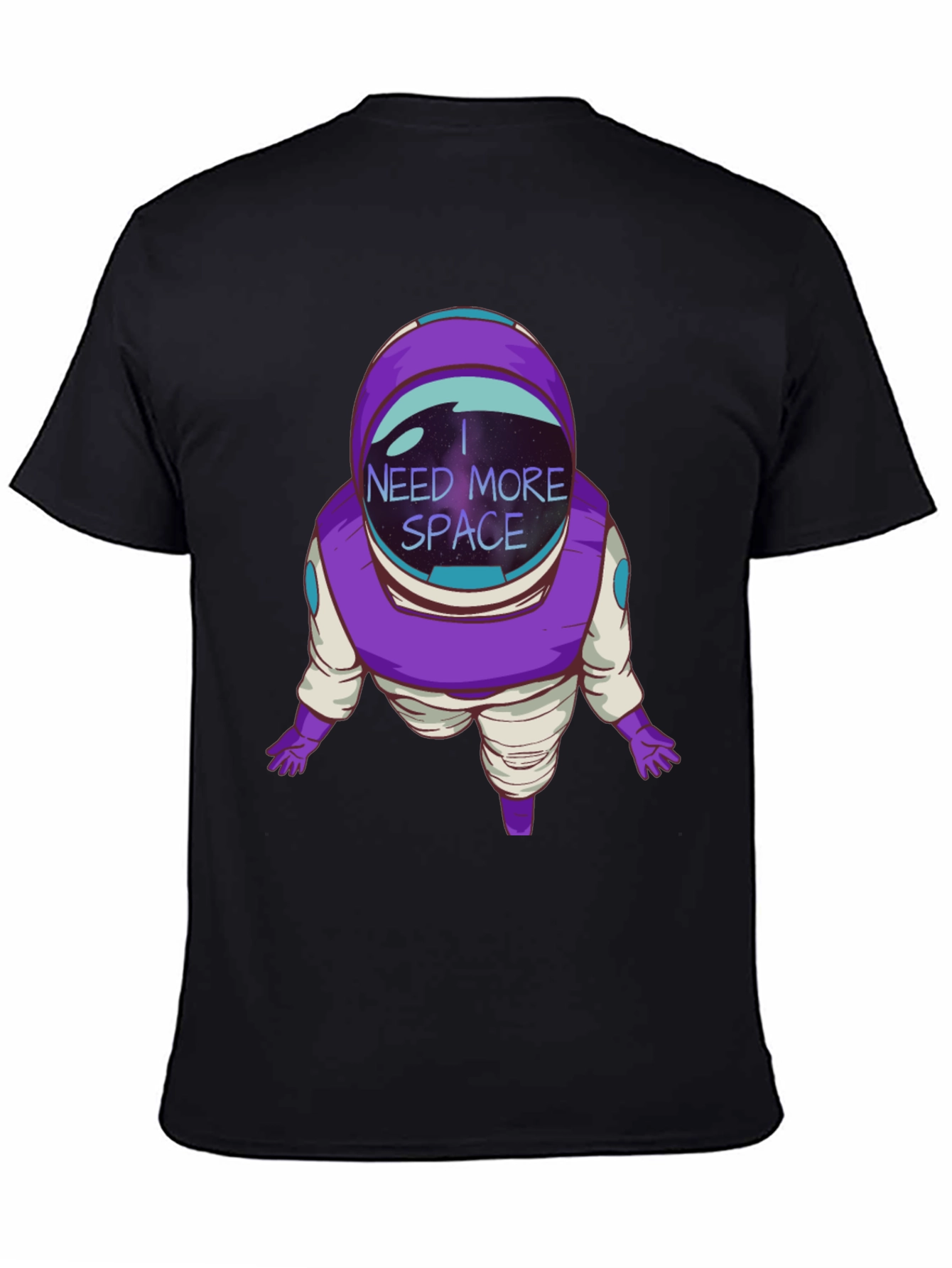 I Need More Space Astronaut Black T-Shirt