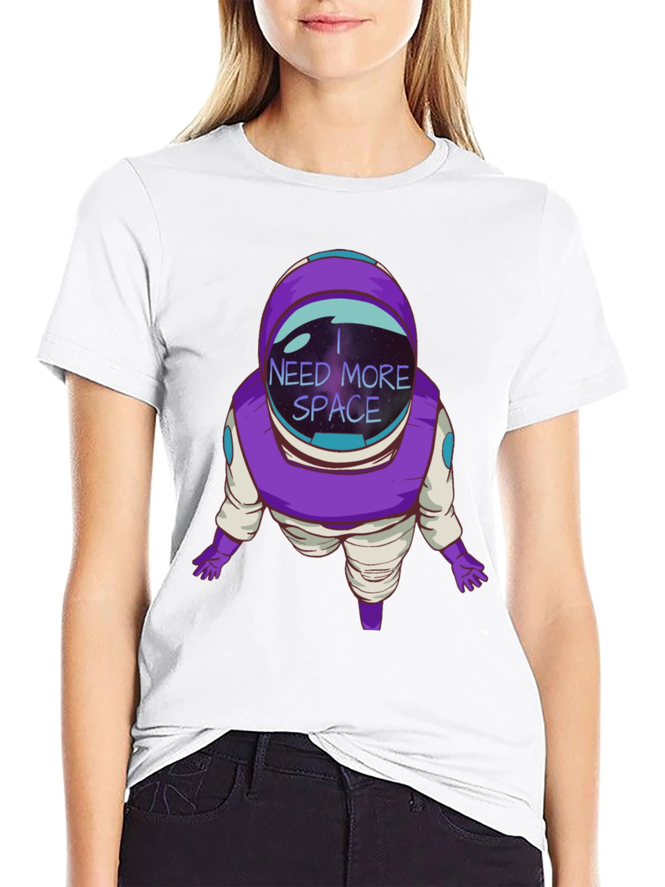 I Need More Space Astronaut Black T-Shirt