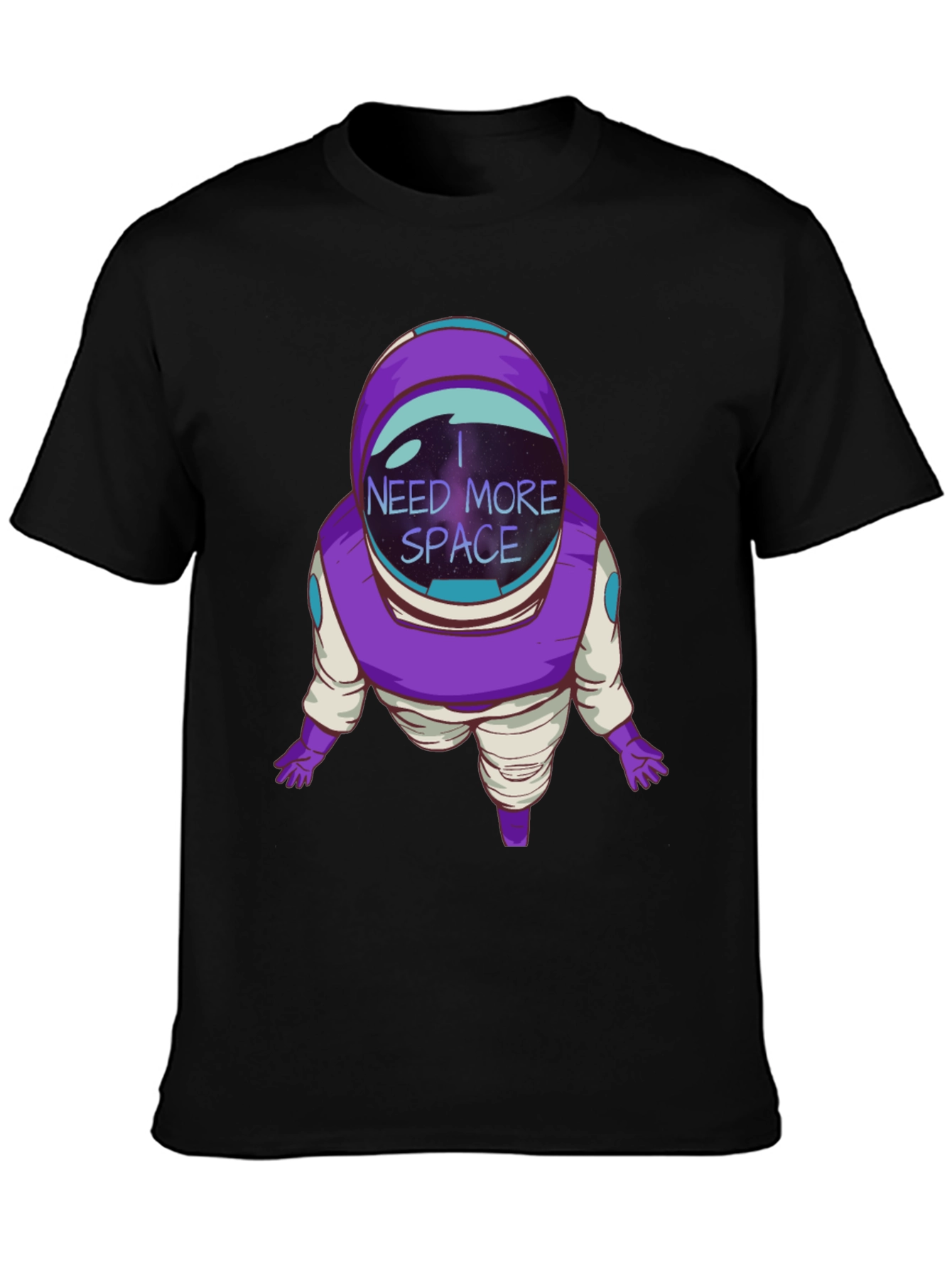 I Need More Space Astronaut Black T-Shirt