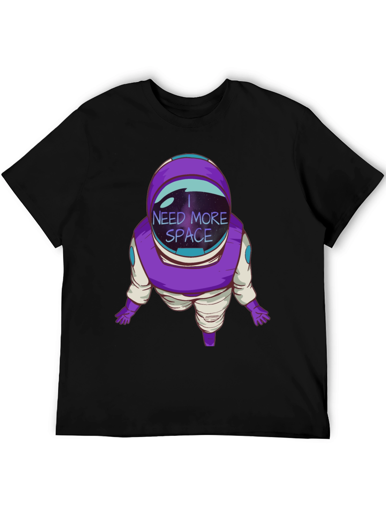 I Need More Space Astronaut Black T-Shirt