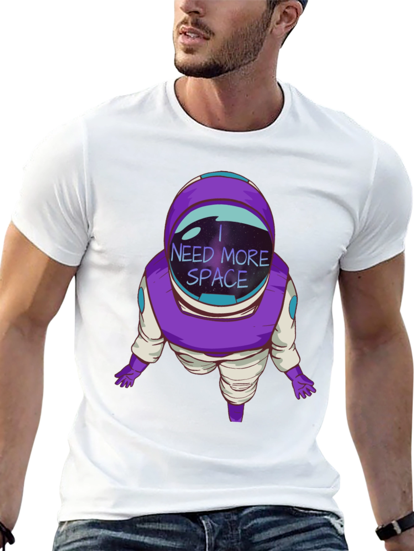 I Need More Space Astronaut Black T-Shirt
