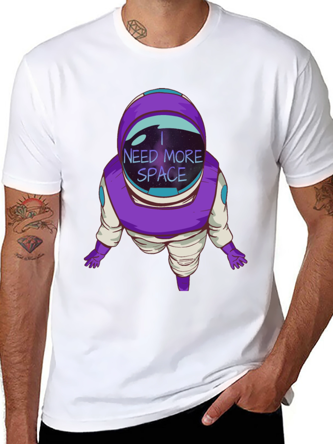 I Need More Space Astronaut Black T-Shirt