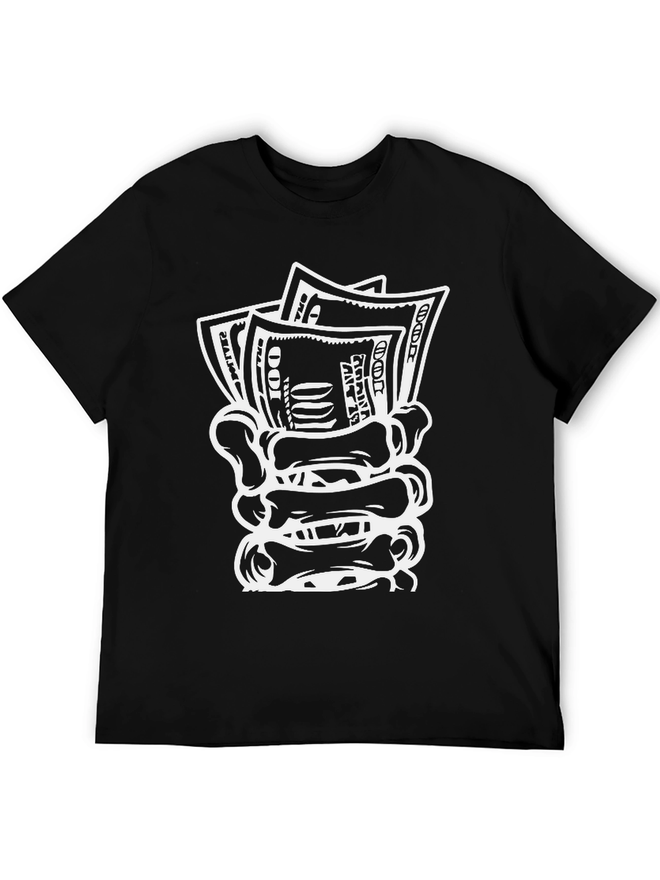Money Skeleton Hand Graphic Tee