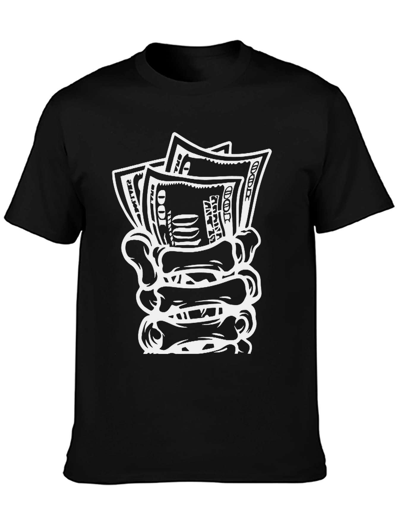 Money Skeleton Hand Graphic Tee